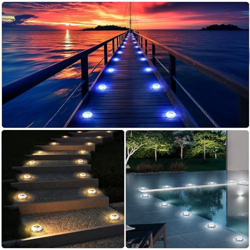 Solar Deck Lights for Outside (8 Count)