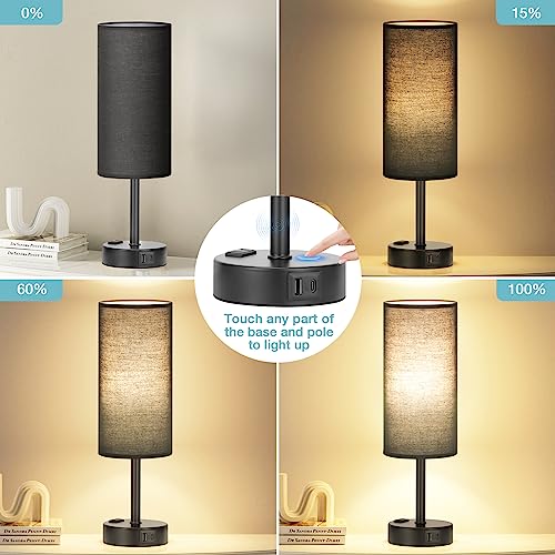 Black Bedside Lamp for Bedroom