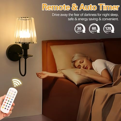 Battery Operated Wall Sconces Set of 2 (2 Count)