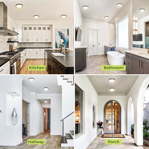 1PACK Flush Mount LED Ceiling Light Fixture Black