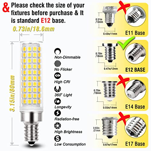 E12 100w LED Candelabra Bulbs Replacement C7 4000K Natural White (5 Count)