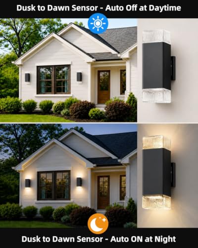Dusk to Dawn Outdoor Wall Lights 2 Pack