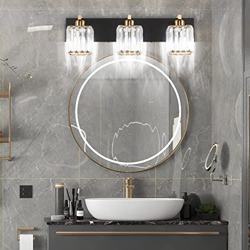 Crystal Vanity Light Bathroom Lighting Fixtures 3 Light Modern Vanity Lighting Fixtures