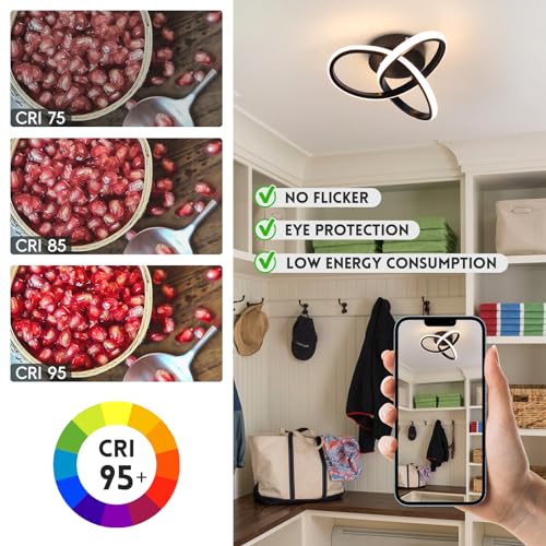 Hallway Light Acrylic Modern LED Ceiling Light Fixtures Cool White 6000K Close to Ceiling Lights for Bedroom