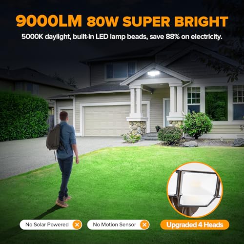 80W Dusk to Dawn Flood Lights Outdoor (4 Count)