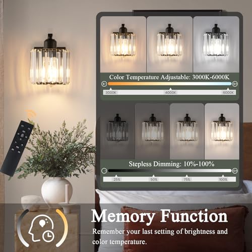 8 Inch Battery Operated Wall Sconces Set of 2 (2 Count)