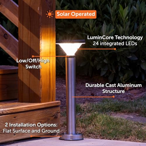 Luxor Bollard Outdoor Solar Pathway Light