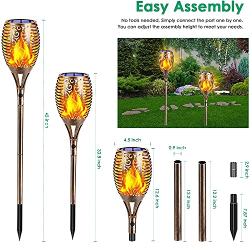 Flickering Flame Solar Torch Lights Outdoor (4 Count)