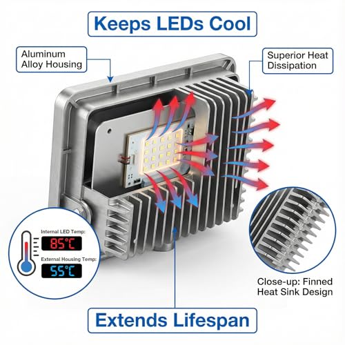 50W LED Flood Lights Outdoor (2 Count)