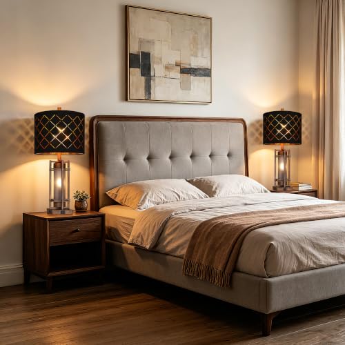 Vintage Finish Table Lamp Set of 2 with USB Ports (2 Count)