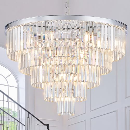 30" Modern Crystal Chandelier