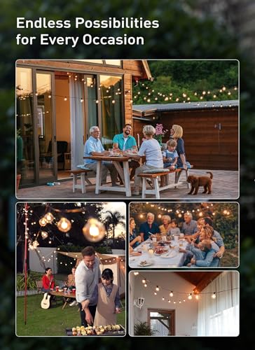 Outdoor String Lights 55FT Patio Lights with 50 Edison Glass Bulb (50 Feet)