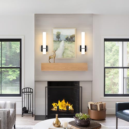 Black Battery Operated Wall Sconces Set of 2 (2 Count)