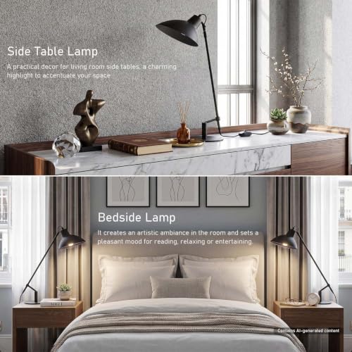 Desk Lamp Modern Industrial 100% Metal Adjustable Table Lamp 24"
