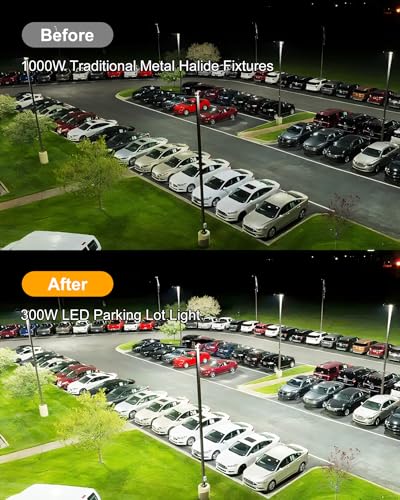 LED Parking Lot Light 300W 42000LM 5000K