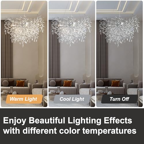 40" Silver Tree Branch Chandelier