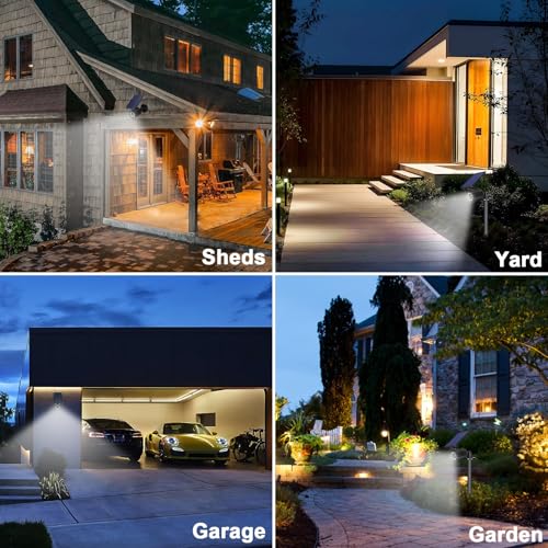Solar Motion Lights Outdoor 2000LM Security Flood Lights IP67 Waterproof Spot Lights for Yard Porch Garage 1 Pack