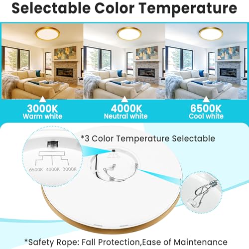 16Inch Flush Mount LED Ceiling Light Fixture (2 Count)