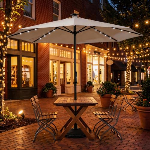 10Ft Electric Patio Umbrella With Remote And LED Light