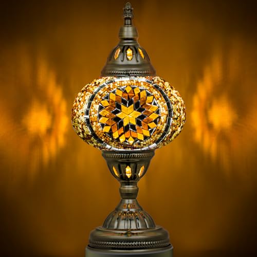Turkish Mosaic Lamp Stained Glass Table Lamp with Tiffany Style