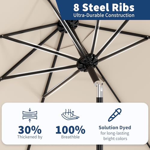 9FT Patio Umbrella 8 Sturdy Ribs Outdoor Table Umbrella