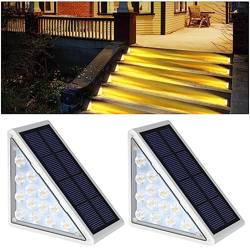 LED Solar Step Lights Waterproof Outdoor Stair Lights (2 Count)