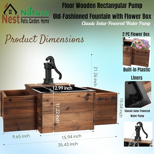 NestNature Solar Outdoor Water Fountain