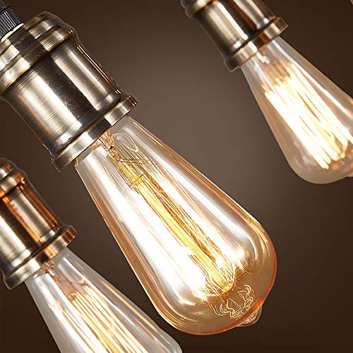 Retro Pendant Lighting Wooden Rustic Chandelier Industrial Vintage Chandelier Lighting Fixtures E26 Bulb Sockets Hanging Farmhouse Chandelier for Kitchen
