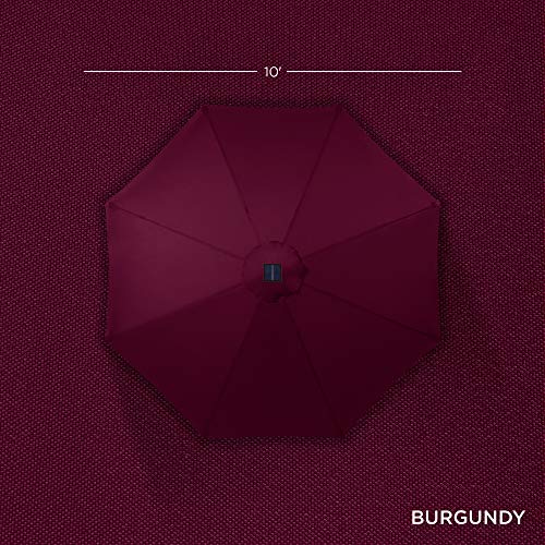 10ft Solar Polyester LED Lighted Patio Umbrella w (10 Feet)