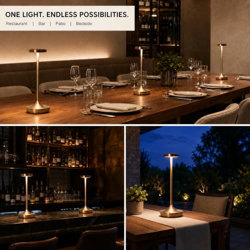 2 Pack Rechargeable Cordless Table Lamps 6000mAh LED Battery Table Light