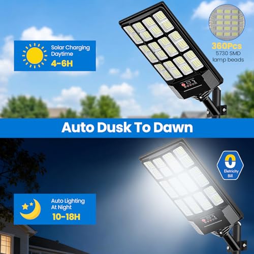 4 Pack Solar Street Lights Outdoor Waterproof