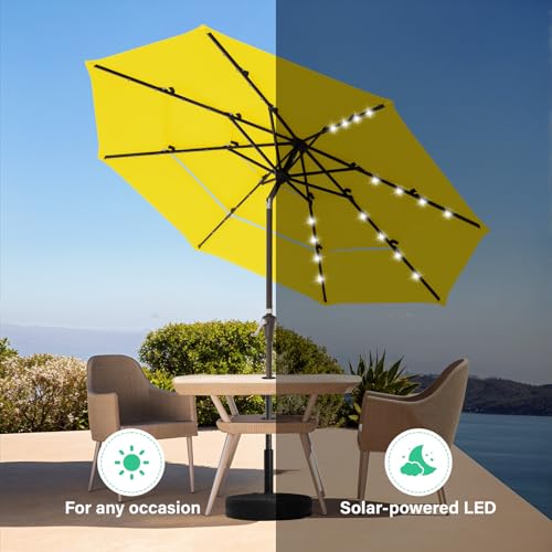 9 ft 3 Tier Outdoor LED Lighted Patio Umbrella w