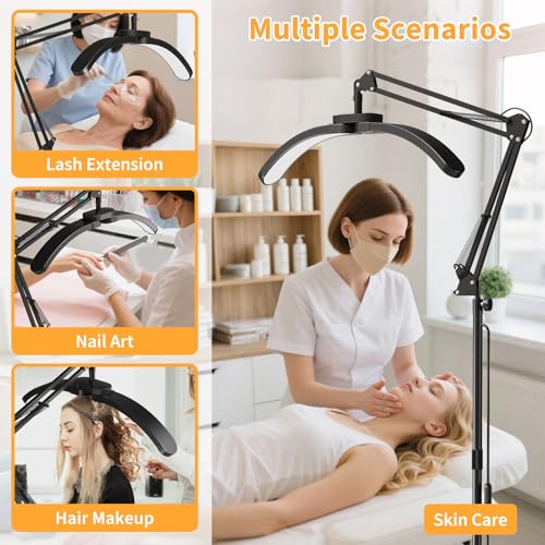 2-in-1 Half Moon Lash Light, 2026 Foldable LED Floor Lamp Black