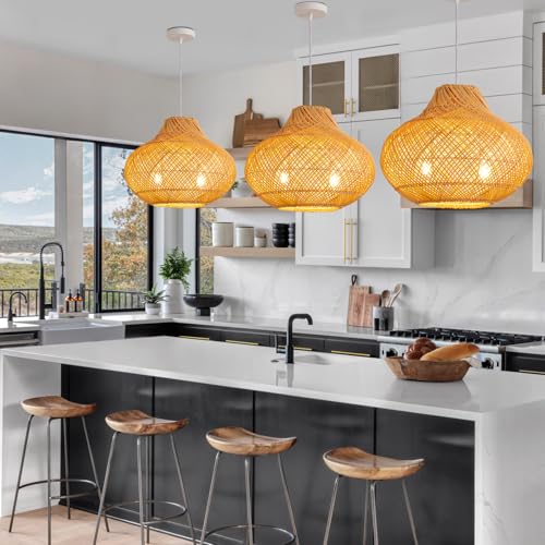 15" Rattan Pendant Light