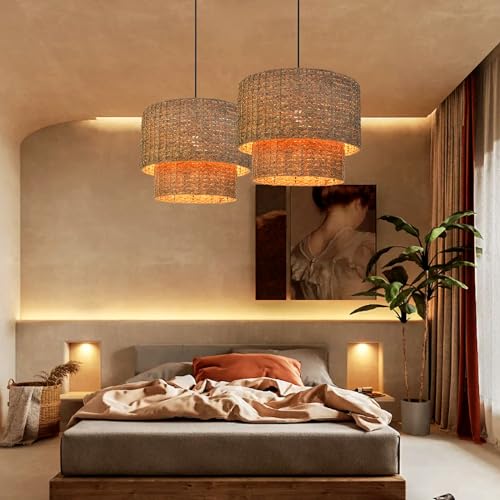 1 Light Rustic Woven Pendant Light