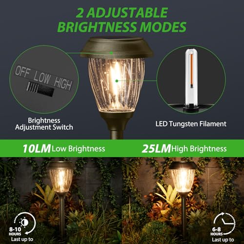 Solar Pathway Lights Outdoor 6 Pack (6 Count)