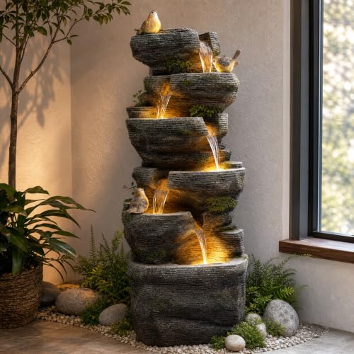 39.4"Extra Large Rock Outdoor Fountain 6