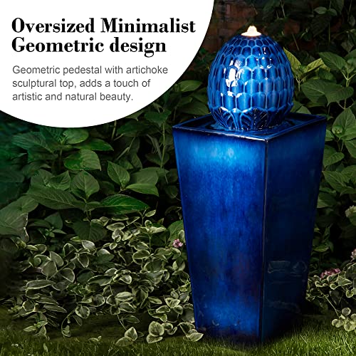 Ceramic Outdoor Water Fountain with LED Light