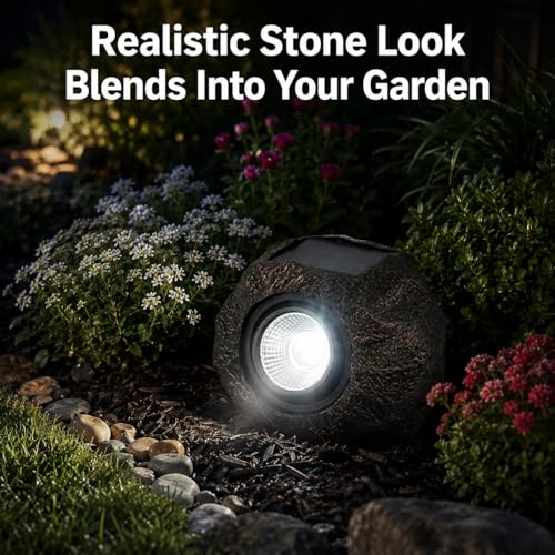 Solar Rock Lights Outdoor (2 Count)