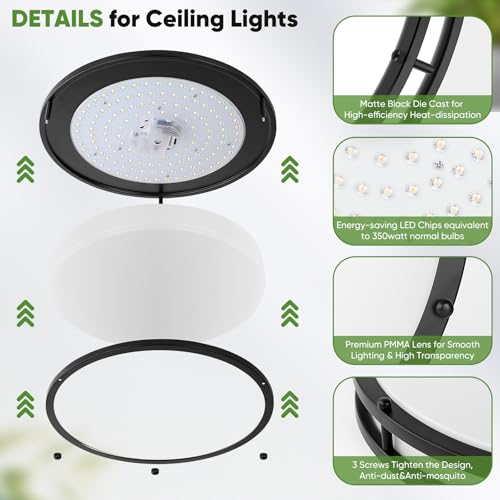 18inch 50W LED Flush Mount Ceiling Lights 5600lm Super Bright (2 Count)