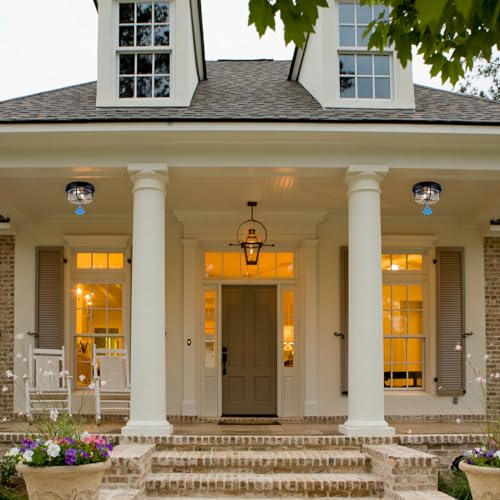 Motion Sensor Outdoor Flush Mount Ceiling Light