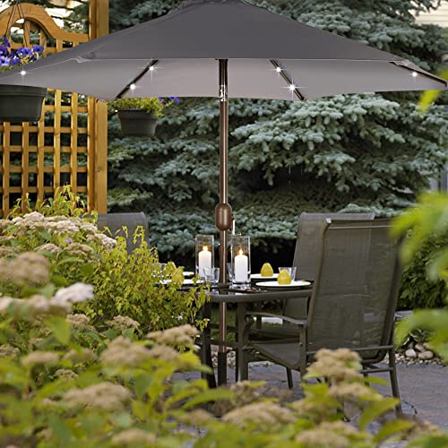 7.5 ft Solar Umbrella 18 LED Lighted Patio Umbrella Table Market Umbrella