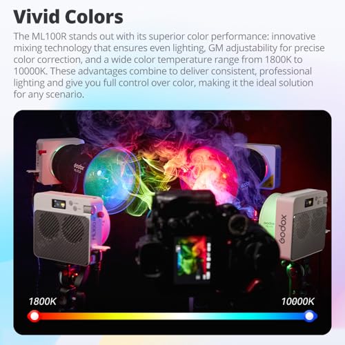 ML100R 110W Godox RGB LED Video Light Kit with 60cm Softbox