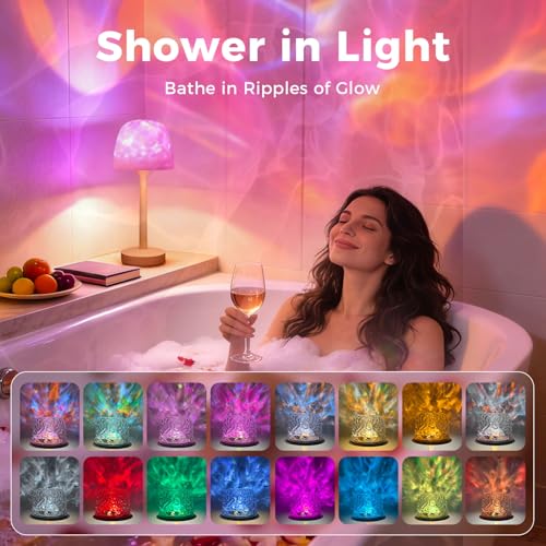 Waterproof Shower Lamp Rechargeable LED Ocean Projector Outdoor Table Lamps