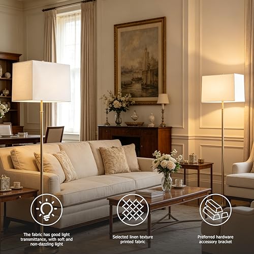 Large White Rectangle Lamp Shades Set of 2 (2 Count)