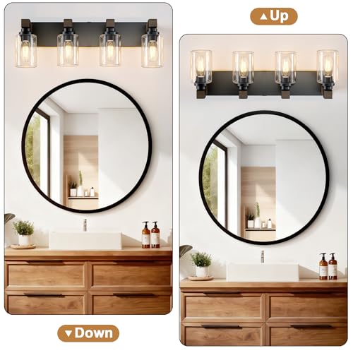 Farmhouse 4 Light Bathroom Vanity Light Fixtures