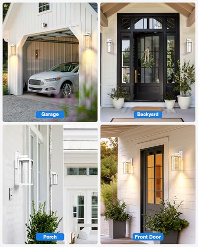 White Exterior Lighting Fixtures for House