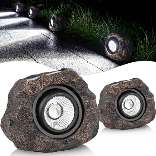 Solar Rock Lights Outdoor (2 Count)