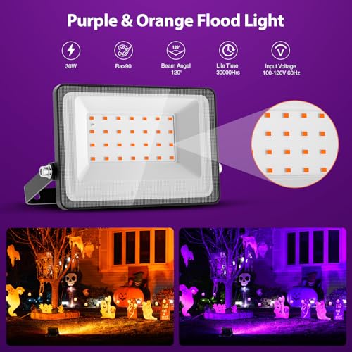 Orange and Purple Halloween Lights (Orange and Purple)