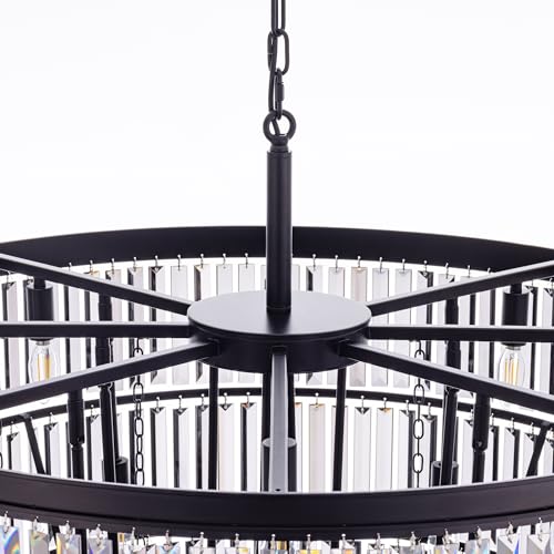 Black Crystal Chandelier for Living Room
